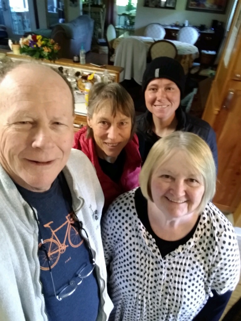 A morning selfie with John and Anne, our hosts last night