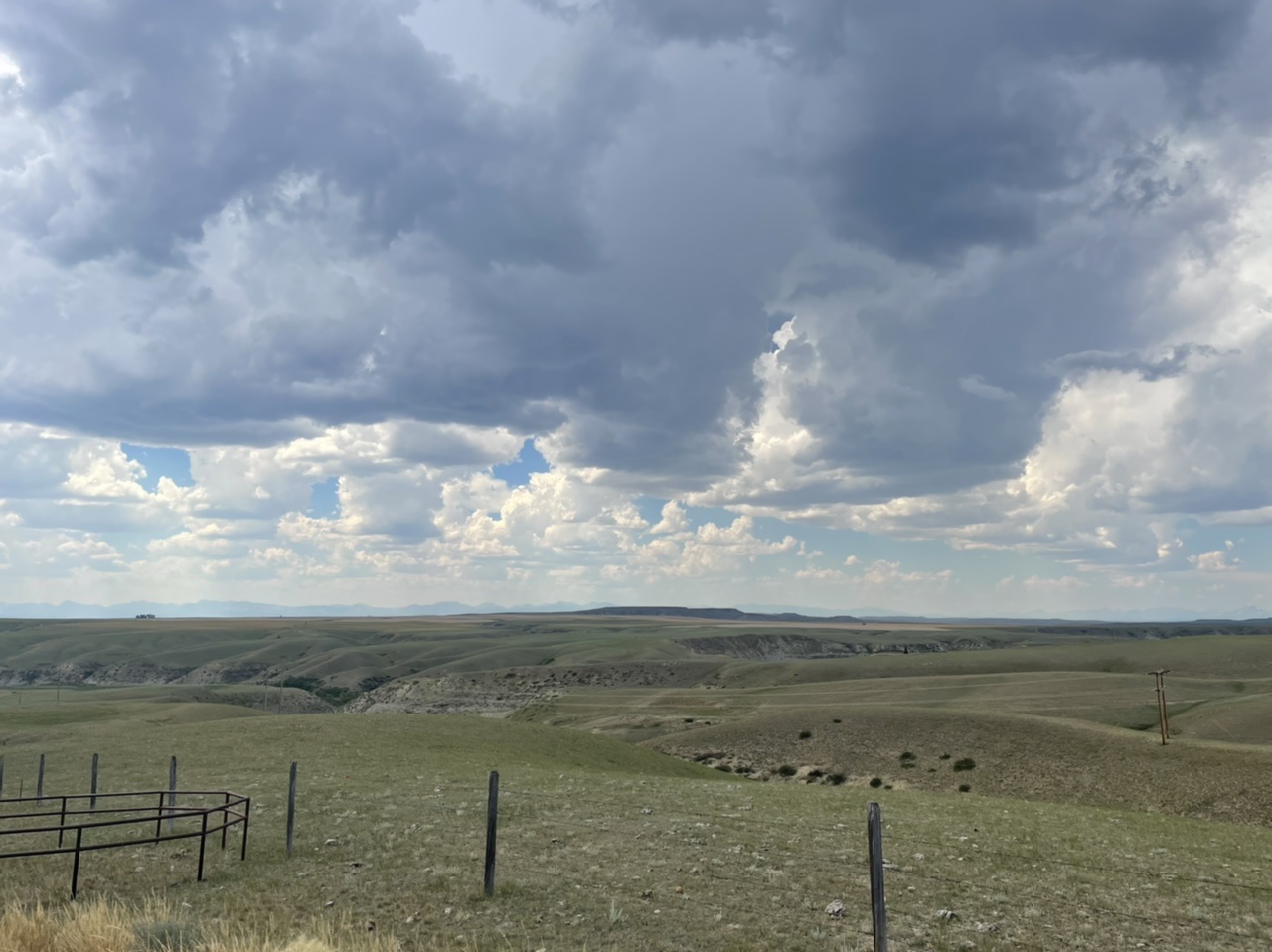 Rockies getting closer, storm clouds also getting closer