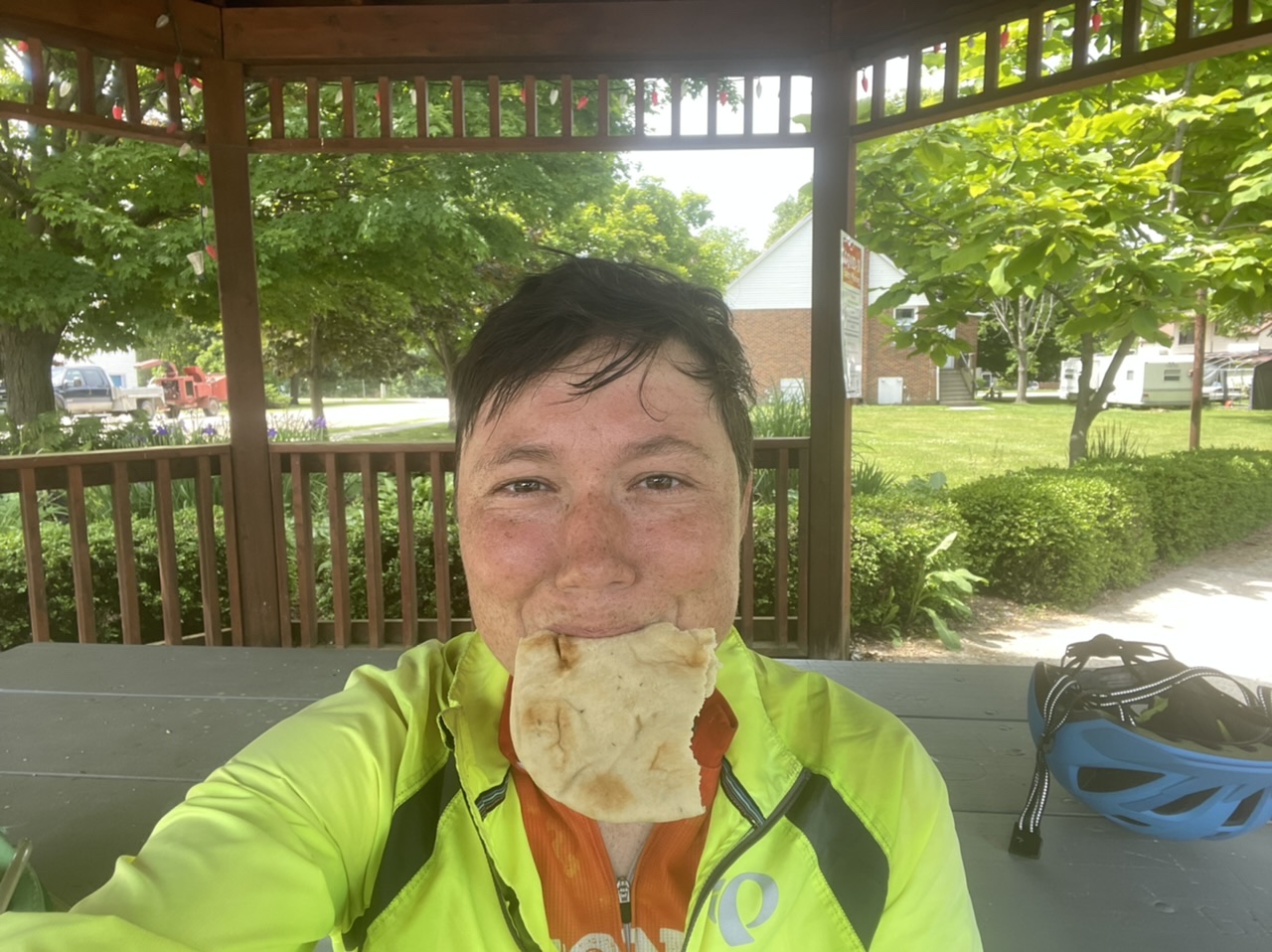 Snack break at a gazebo in Wallacetown