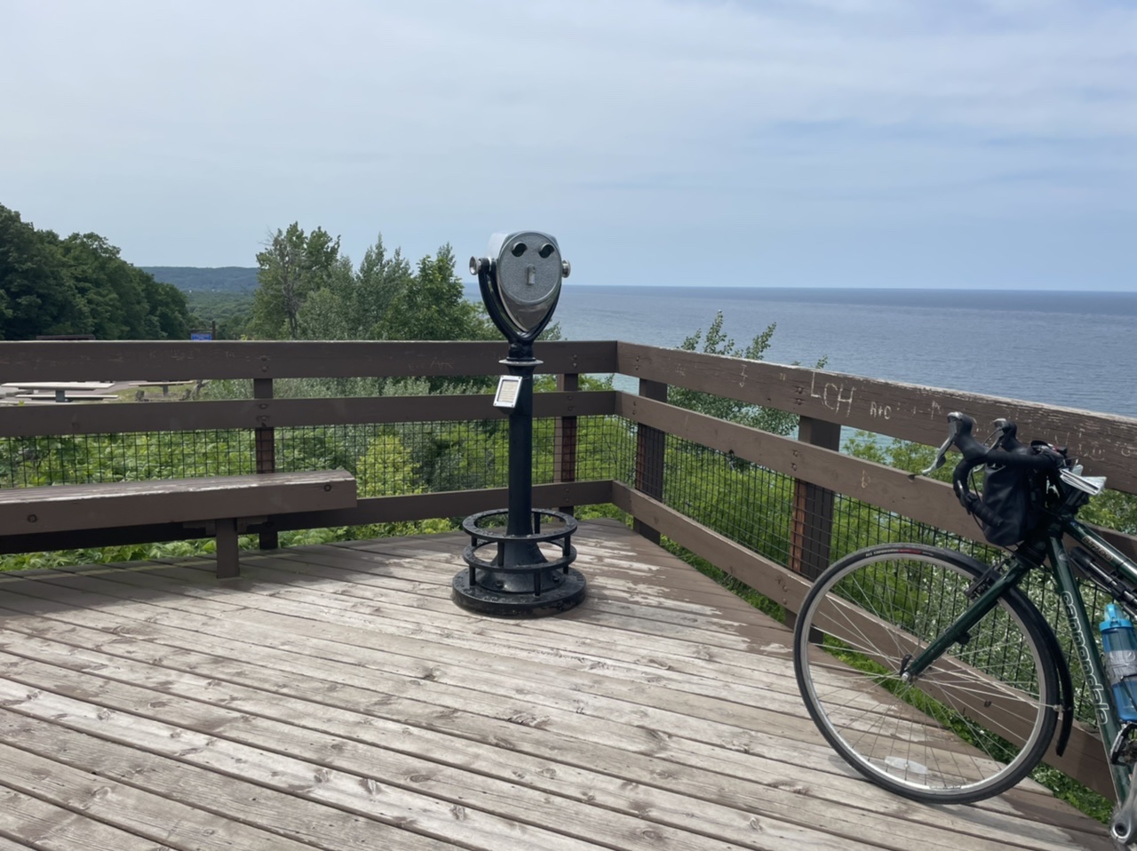 Pulled over at a scenic overlook (note, MI does have hills!)