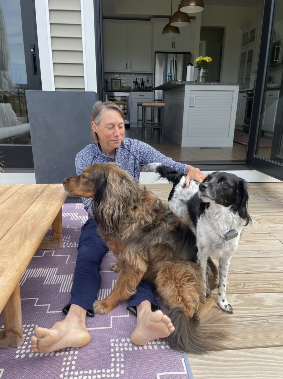 My mom communing with Kody and Eggsy