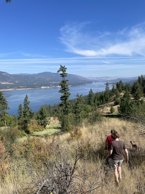 Headed down from the hike with Amy, Jason, and Maya