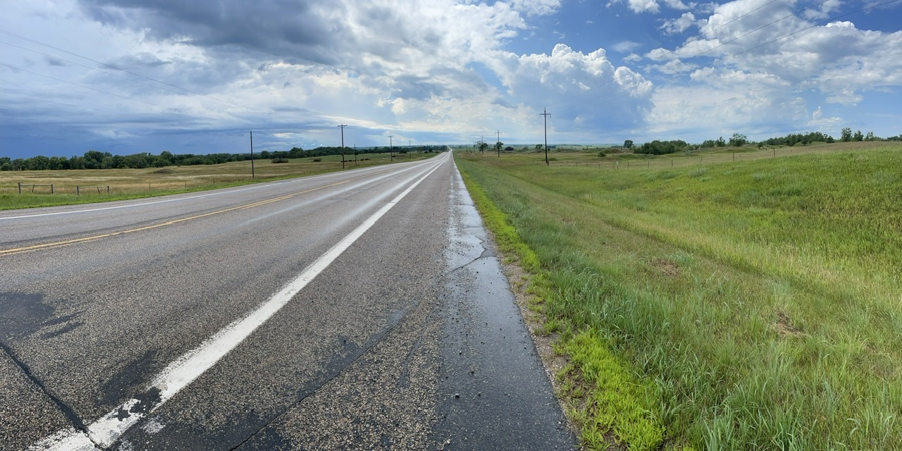 Looking down into the Red River Valley, you can see for approximately ever 