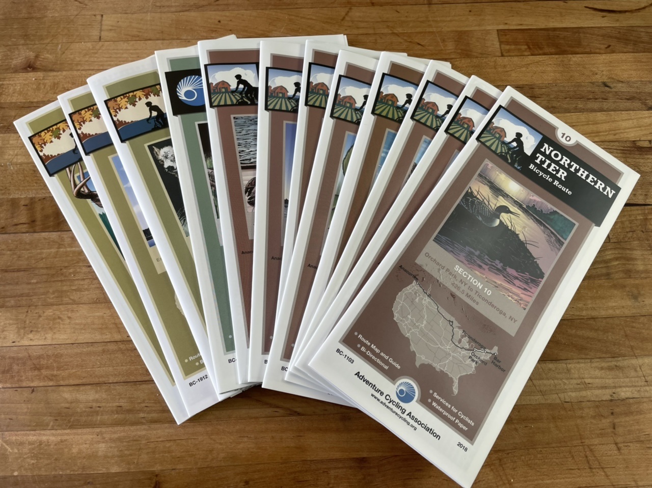 The (waterproof) paper maps from Adventure Cycling I’ll be following