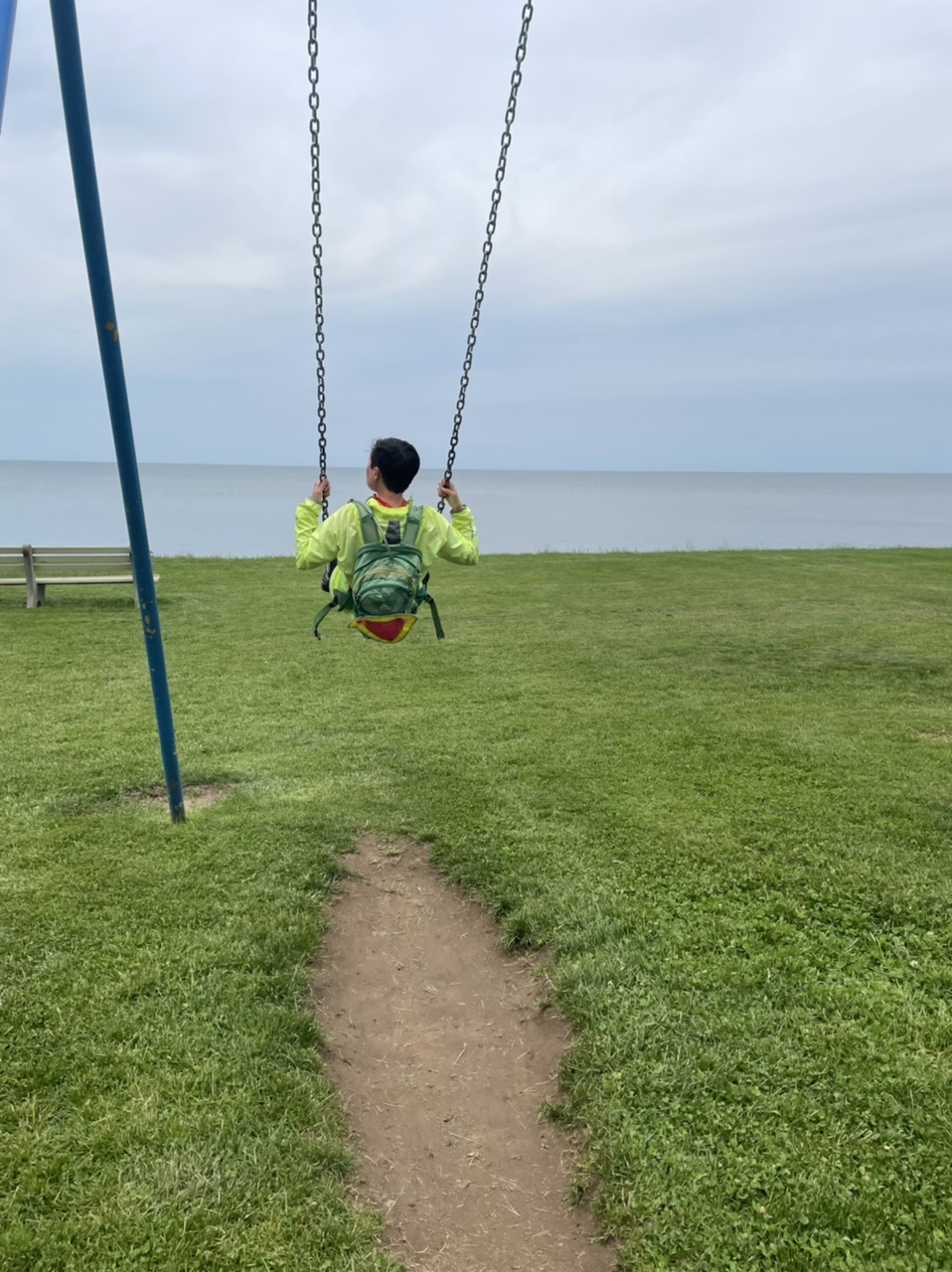 Swinging by the sea shore (it turns out a very large lake is also a sea)