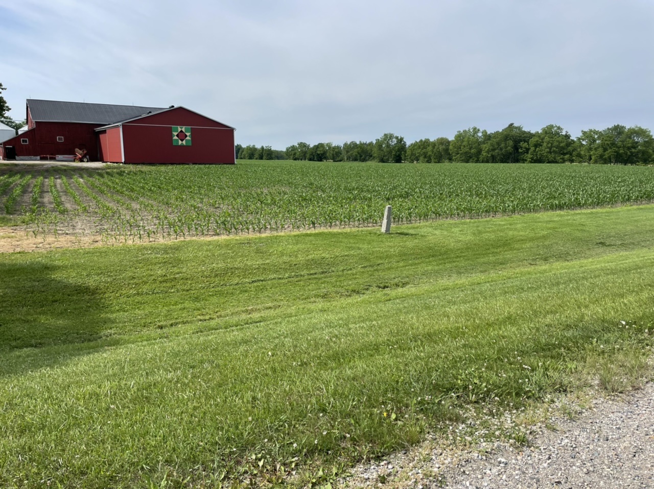 An emblematic view from today. The quilt squares are on a lot of barns in the area - all unique