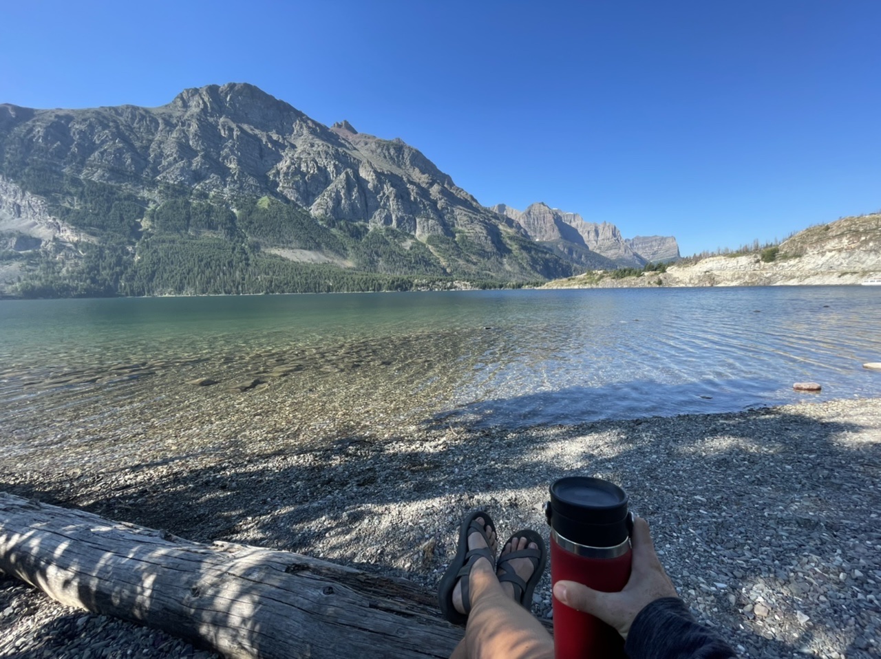 Coffee and crossword with a view