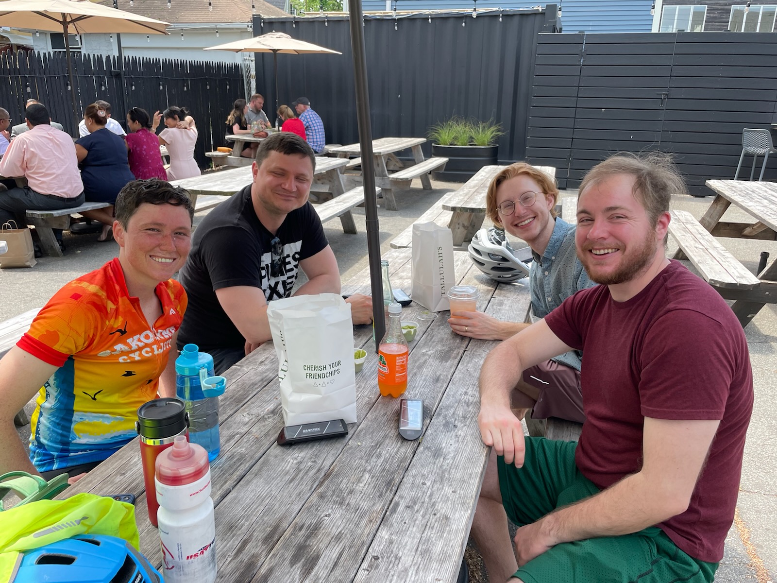 Friends from Providence met us for a burrito lunch when we biked through town