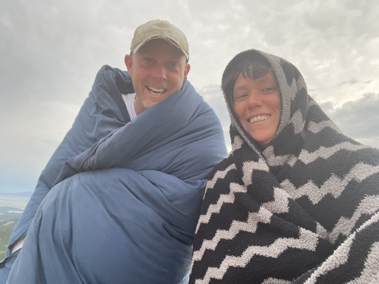 Aaron and I bundled up against the cold winds on top of Point Judith 