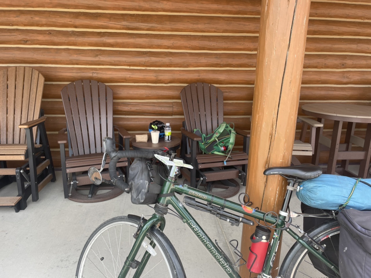 My rocking Adirondack chair rest stop at the Amish grocery store