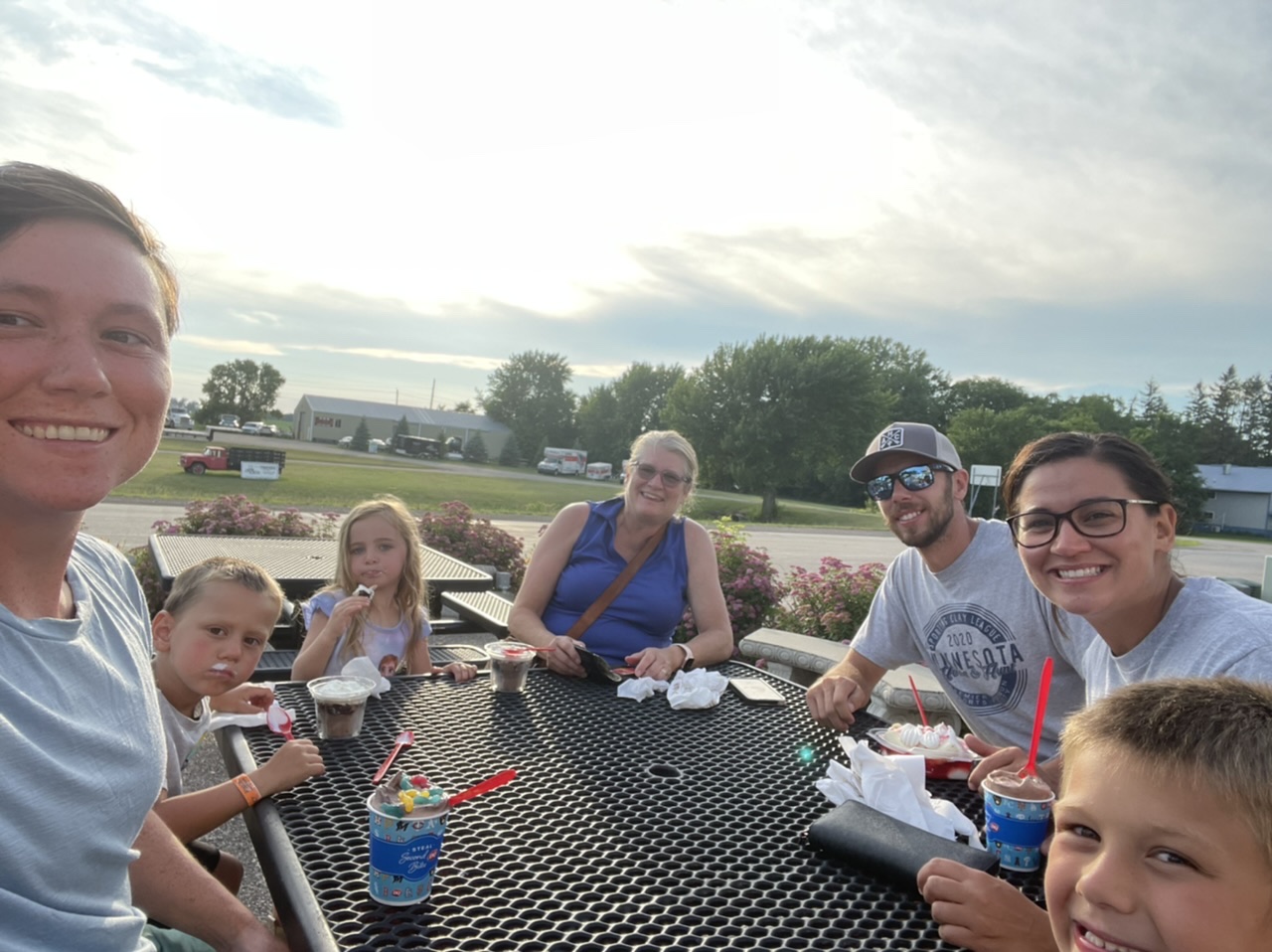 Ice cream adventure with Ben, Avaya, Kit, Bryce, Kat, and Grayson